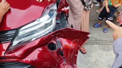 Tabrakan di Desa Suban Ayam, Dua Mobil Rusak, Nihil Korban Jiwa