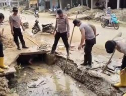Polres Aceh Selatan Normalisasi Sungai dan Saluran Air Pascabanjir Trumon Tengah