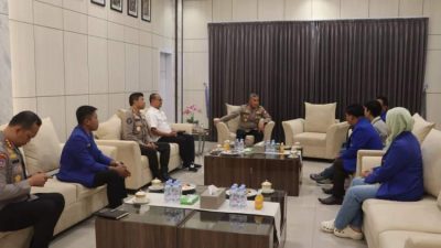 Kapolda Bengkulu Irjen Pol. Mardiyono menerima silaturahmi pengurus PMII Kota Bengkulu di Ruang Tamu Polda, Rabu (28/1/2026).