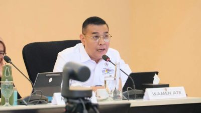 Wamen ATR BPN Ossy Dermawan saat rapat tingkat menteri membahas penyediaan tanah dan penataan ruang Sekolah Terintegrasi