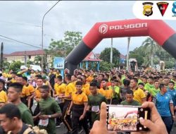 Brimob Bengkulu Semarakkan HUT ke-80 Korem 041/Gamas Lewat Fun Run