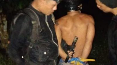 Petugas Polres Rejang Lebong mengamankan pelaku pencurian dengan pemberatan yang ditangkap di pondok kebun kopi wilayah Kepahiang
