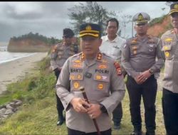 Kapolres Bengkulu Utara Tinjau Abrasi Jalur Lintas Barat Sumatra, Police Line Dipasang di Titik Rawan