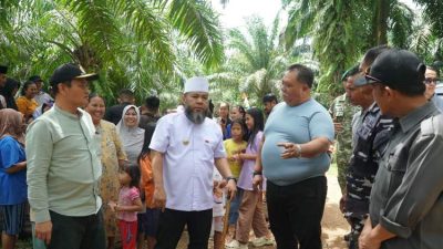 Gubernur Bengkulu melihat pembangunan jalan TMMD di Desa Kemang Manis Bengkulu Selatan