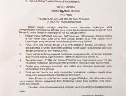 Wali Kota Bengkulu Terapkan Jam Malam Pelajar, Berlaku Pukul 21.00–05.00 WIB