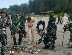 Korem 041/Gamas Bersihkan Pantai Panjang