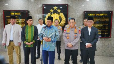 Kapolri Jenderal Listyo Sigit Prabowo saat audiensi dengan pengurus DPP MUI di Mabes Polri