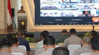 Kapolda Bengkulu Mardiyono membuka Rapim Polda Bengkulu 2026 di Aula Awaloedin Djamin bersama Forkopimda