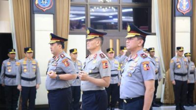 Upacara kenaikan pangkat perwira tinggi Polri di Mabes Polri Jakarta