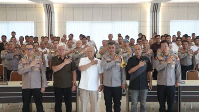 Suasana Forum Belajar Bersama Polda Bengkulu tentang implementasi KUHAP dan KUHP baru di Aula Rupatama Awaloedin Djamin.