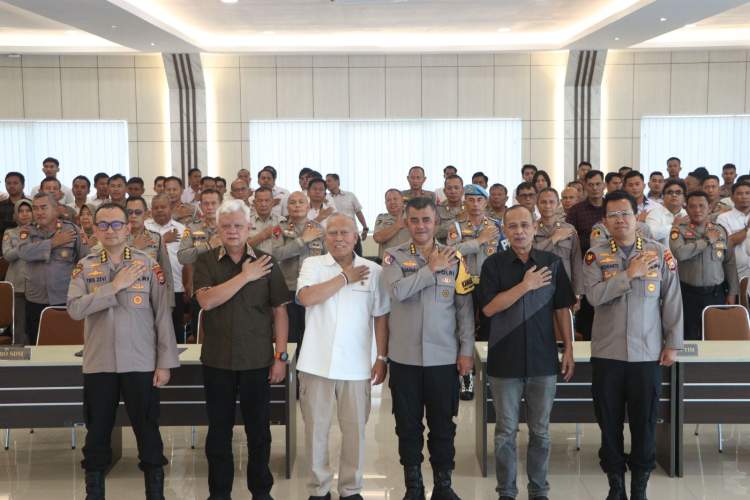 Suasana Forum Belajar Bersama Polda Bengkulu tentang implementasi KUHAP dan KUHP baru di Aula Rupatama Awaloedin Djamin.