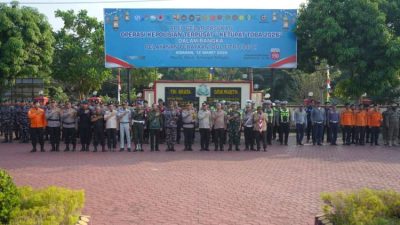 Apel Gelar Pasukan Operasi Ketupat Toba 2026 di Mapolres Asahan, dihadiri TNI, Polri, dan Forkopimda Asahan.