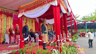 Upacara peringatan HUT ke-307 Kota Bengkulu di halaman Kantor Wali Kota dihadiri pejabat dan Forkopimda