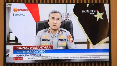 Kapolda Bengkulu Saat Wawancara Live di Kompas TV