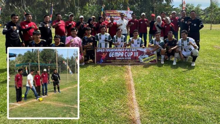 Wakil Ketua DPRD Kaur Mardianto membuka turnamen futsal Gempa Cup III