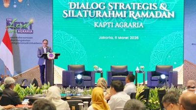 Dirjen PHPT ATR BPN Asnaedi memberikan sambutan dalam Dialog Strategis KAPTI AGRARIA di Jakarta