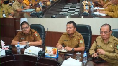 Rapat persiapan bimtek antikorupsi di Kantor Bupati Asahan bersama Inspektorat dan KPK