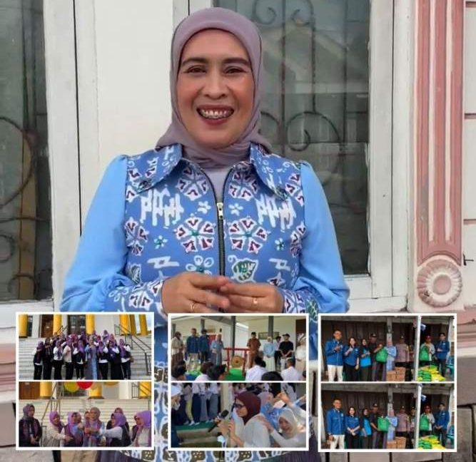 Pera Hariyani menyerahkan bantuan kepada warga korban bencana di Rejang Lebong dan mengunjungi sekolah luar biasa