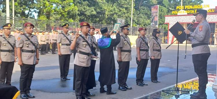 Prosesi rotasi dan serah terima jabatan pejabat di Polresta Bengkulu