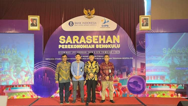 Sarasehan Perekonomian Bengkulu 2026 di Hotel Santika Bengkulu membahas sinergi fiskal dan moneter oleh Bank Indonesia dan DJPb