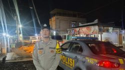 Personel Polsek Kepahiang melakukan patroli KRYD di kawasan Pasar Kepahiang pada malam hari