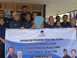 NasDem Bengkulu Selatan Protes Artikel Tempo, Minta Klarifikasi