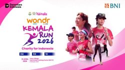 Ribuan peserta mengikuti lomba lari Kemala Run 2026 di kawasan pantai Gianyar Bali