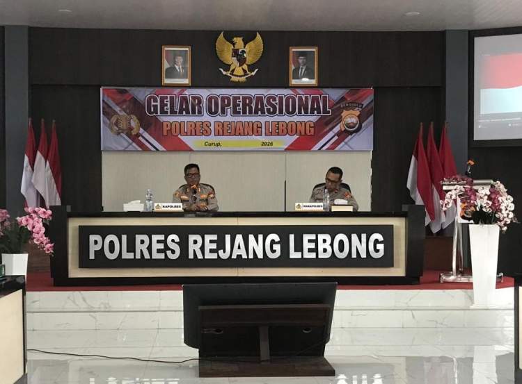 Kapolres Rejang Lebong memimpin Gelar Operasional Triwulan I 2026 bersama jajaran