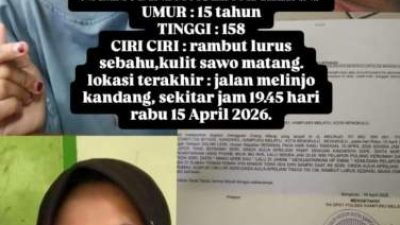 Foto remaja hilang di Bengkulu Dinda Aulia Apriliani