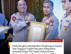 Polda Bengkulu Raih Penghargaan Kapolri