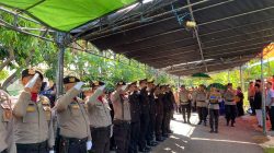 Upacara pemakaman dinas AIPTU Puput Joko Pitoyo di TPU Universitas Bengkulu