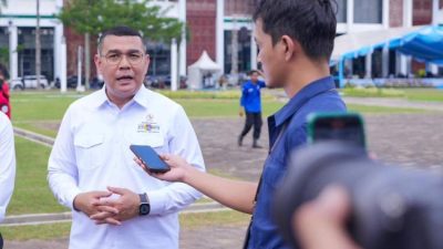 Wamen ATR/BPN Ossy Dermawan menghadiri apel kesiapsiagaan karhutla di Palembang.