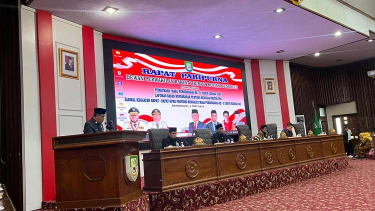 Rapat paripurna DPRD Bengkulu saat pembukaan masa persidangan kedua tahun 2026